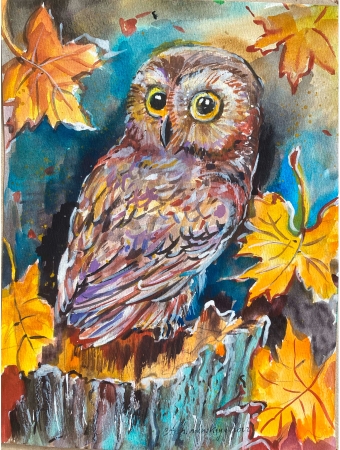 Owl by artist Anastasia Shimanskaya
